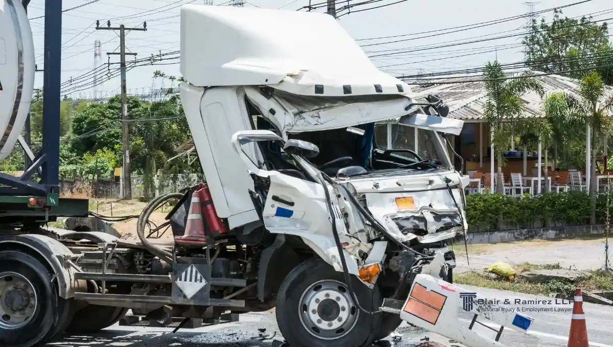 Head on collision of a truck