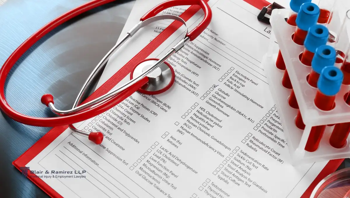 Medical report after car accident