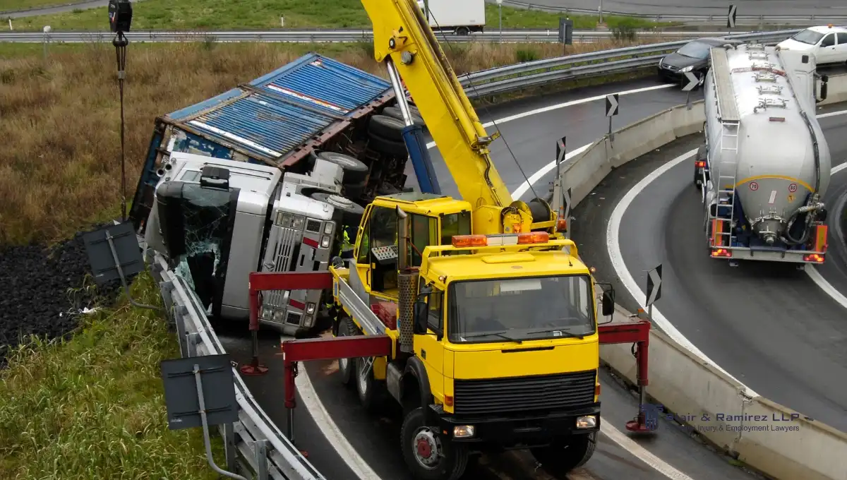 Truck accident on the flyover
