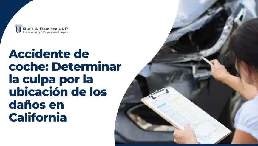 Accidente de coche Determinar la culpa por la ubicación de los daños en California