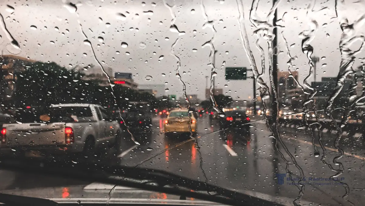 Driving in heavy rain