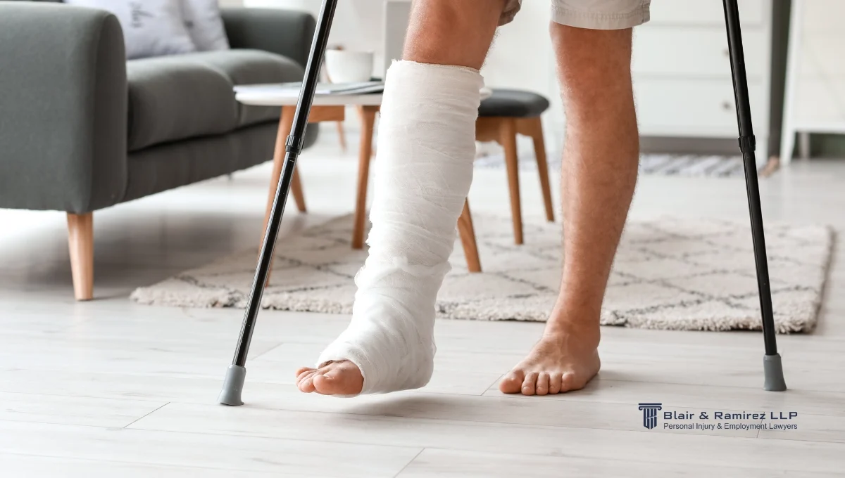 Broken bone after car crash