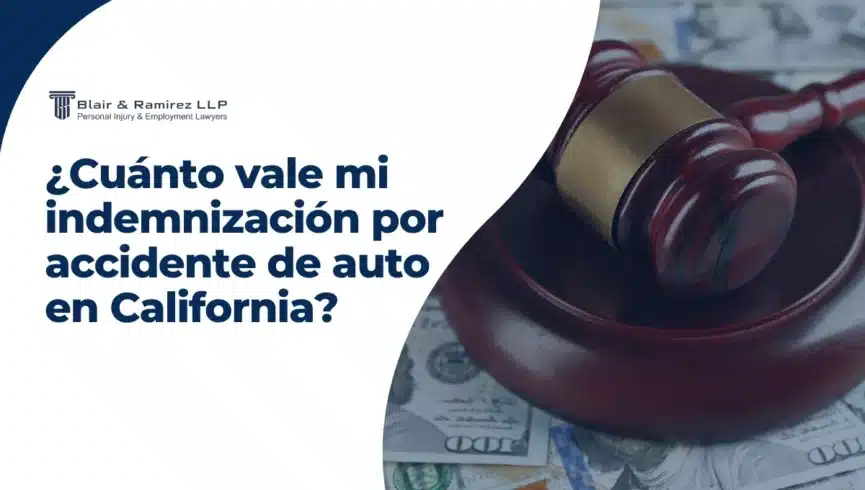 ¿Cuánto vale mi indemnización por accidente de auto en California?