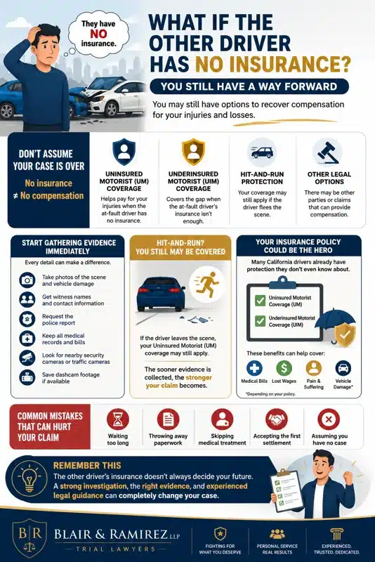 Guide to uninsured motorist coverage and compensation after a California car accident