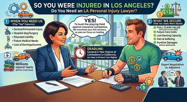Los Angeles personal injury lawyer explaining when legal help may be needed.