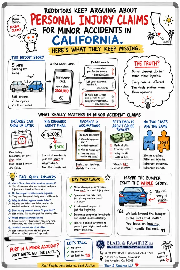 Minor Accident Claims in California: Common Reddit Myths Debunked