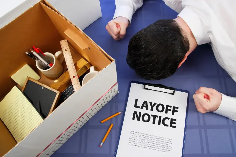 Hollywood workers affected by California mass layoffs.