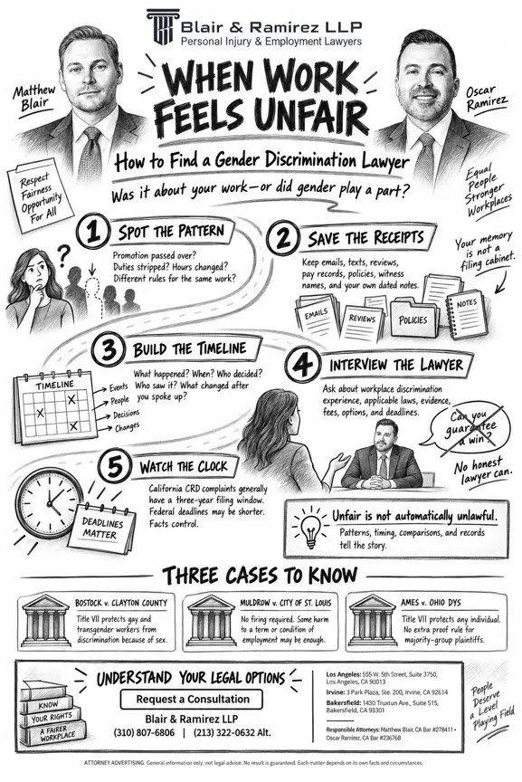 Gender discrimination lawyer for workplace unfairness